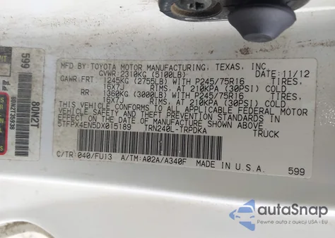 2013 Toyota Tacoma from USA, damaged, VIN 5TFPX4EN5DX015189